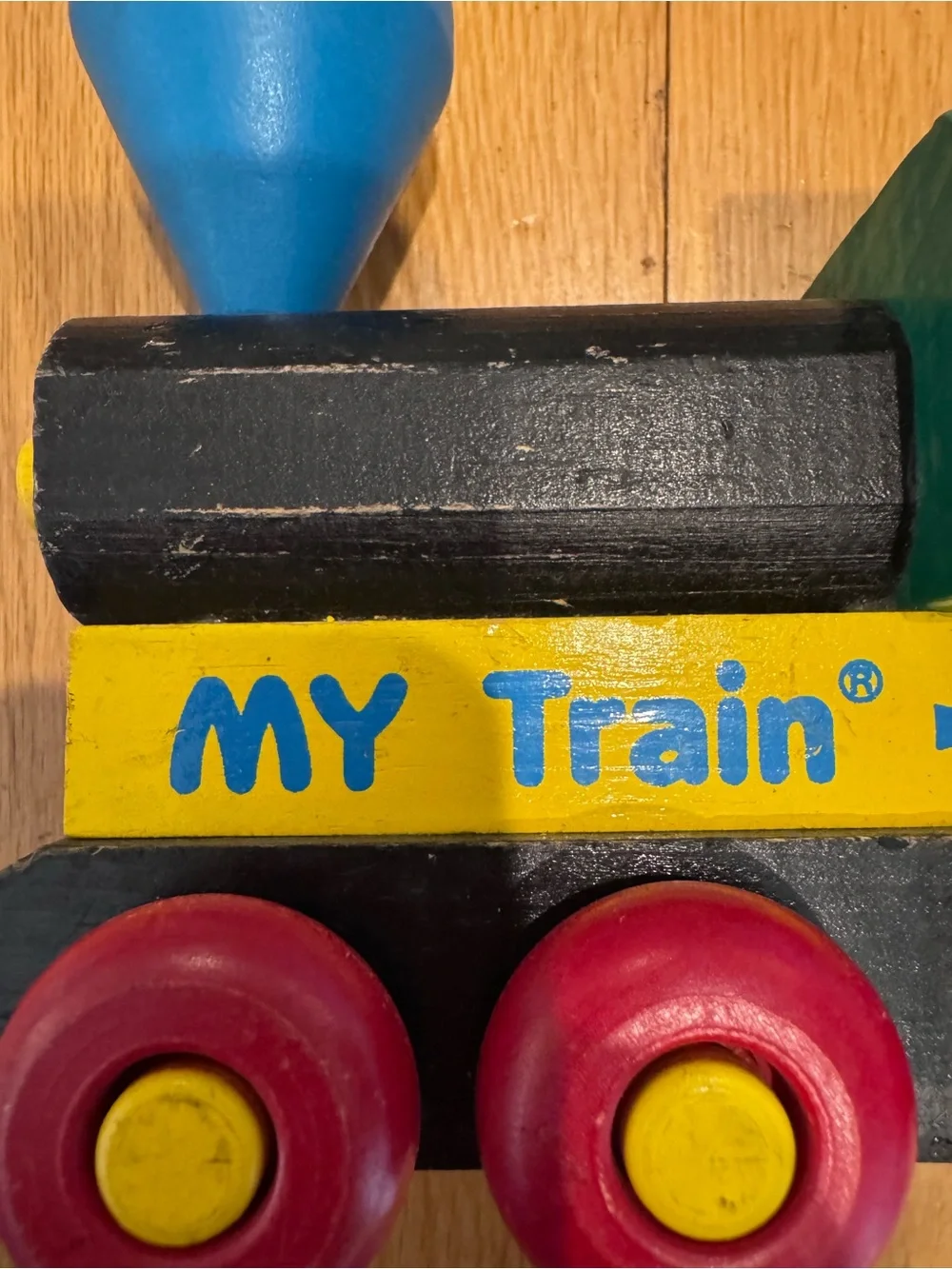 Vintage Montgomery Schoolhouse Wooden Locomotive My Train 1234 Vermont Toy